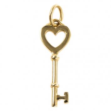 Pre Owned Tiffany & Co. Yellow Gold Heart Key Pendant