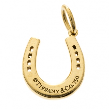 Pre Owned Tiffany & Co. Horseshoe 18k Yellow Gold Pendant Charm