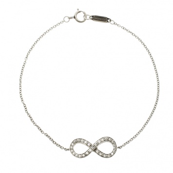 Pre Owned Tiffany & Co. Infinity Diamond & Platinum Bracelet