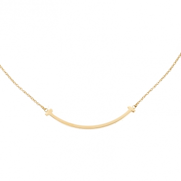 Pre Owned Tiffany & Co. Tiffany T Smile 18k Yellow Gold Mini Pendant Necklace 