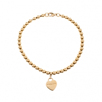 Pre Owned Tiffany & Co. Return to Tiffany 18k Rose Gold Beaded Charm Bracelet