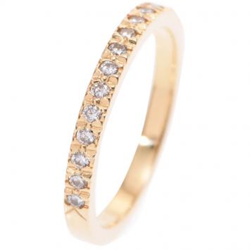 Pre Owned Tiffany & Co. Soleste Diamond 18k Yellow Gold Half Eternity Ring Size 49