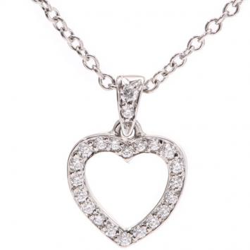 Pre Owned Tiffany & Co. Platinum and Diamond Tiffany Hearts Pendant Necklace
