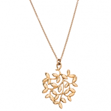Pre Owned Tiffany & Co. Paloma Picasso Olive Leaf 18K Rose Gold Pendant Necklace