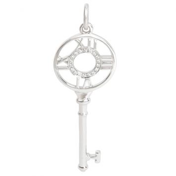 Pre Owned Tiffany & Co. Atlas 0.1 CTW Diamond 18K White Gold Pendant