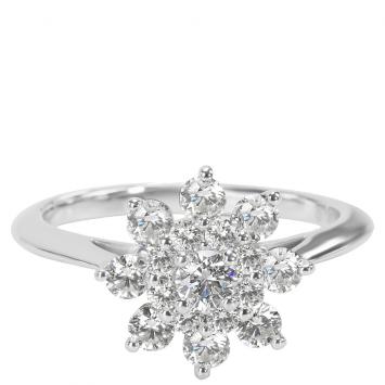 Pre Owned Tiffany & Co. Blooming Flower 0.60 CTW Diamonds Platinum Ring Size 51