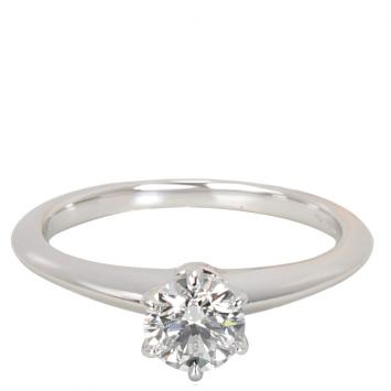 Pre Owned Tiffany & Co. 0.52 CTW Diamond Platinum Engagement Ring Size 54.5