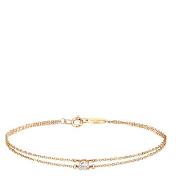 Pre Owned Tiffany & Co. 0.18 CTW Diamond Solitaire 18K Rose Gold Bracelet 