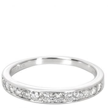 Pre Owned Tiffany & Co. 0.25 CTW Diamond Platinum Wedding Band Ring Size 51