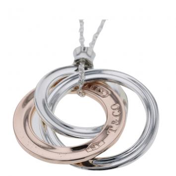 Pre Owned Tiffany & Co. 1837 Interlocking Circle Rubedo Silver Necklace