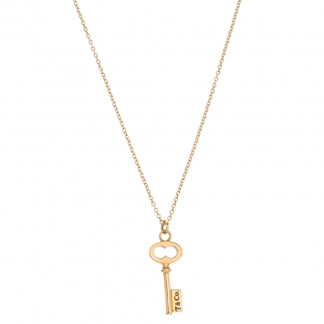 Pre Owned Tiffany & Co. Oval Key 18K Rose Gold Mini Pendant Necklace
