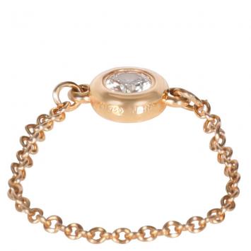 Pre Owned Tiffany & Co. By the Yard Elsa Peretti 18K Rose Gold Diamond Ring Size EU 45