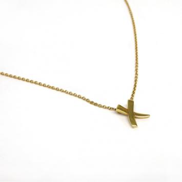 Pre Owned Tiffany & Co. X Mini Gold 750 Pendant