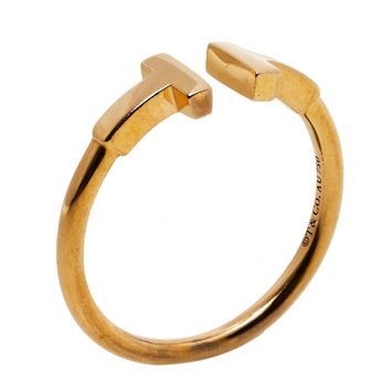 Pre Owned Tiffany & Co. Tiffany T Wire 18K Yellow Gold Ring Size 57