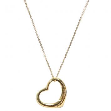 Pre Owned Tiffany & Co. Elsa Peretti Heart 18K Yellow Gold Necklace