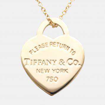 Pre Owned Tiffany & Co. Vintage Return To Tiffany Heart Tag 18K Rose Gold Necklace 