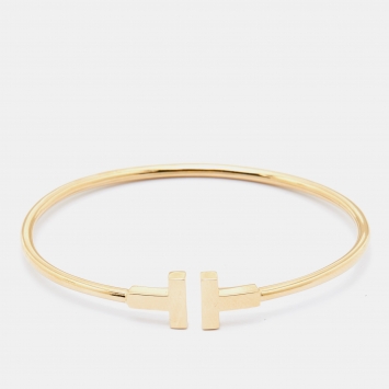 Pre Owned Tiffany & Co. Tiffany T Wire 18k Yellow Gold Bracelet