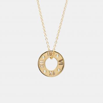 Pre Owned Tiffany & Co. Atlas 18K Rose Gold Diamond Necklace 