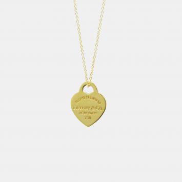 Pre Owned Tiffany & Co. 18K Yellow Gold Return to Tiffany Heart Tag Pendant Necklace