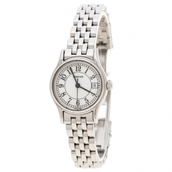 Pre Owned Tiffany & Co. White Stainless Steel Portfolio Women's Wristwatch 24 mm