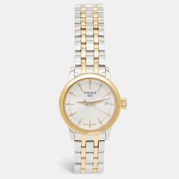 Pre Owned Tissot Silver Two-Tone Stainless Steel Classic Dream T129.210.22.031.00 Women's Wristwatch 28 mm
