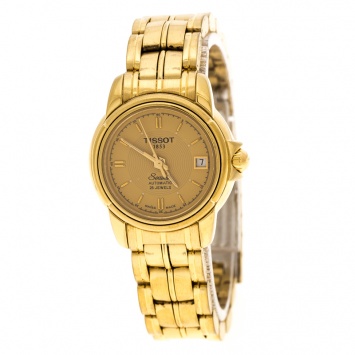 Pre Owned Tissot Gold Plated Stainless Steel Seastar A630/730 Women's Wristwatch 24 mm