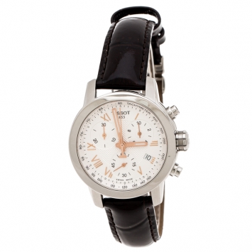 Pre Owned Tissot Silver White Stainless Steel T-Sport T055217A Women's Wristwatch 35 mm