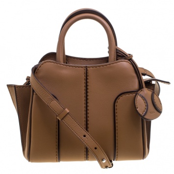 Pre Owned Tod's Brown Leather Micro Sella Satchel