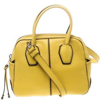 Pre Owned Tod's Yellow Leather Mini Nuovo Miky Top Handle Bag 