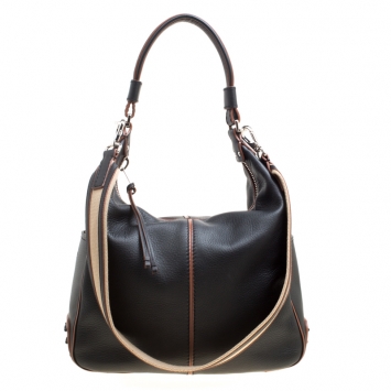 Pre Owned Tod's Black Leather Medium Miky Top Handle Shoulder Bag