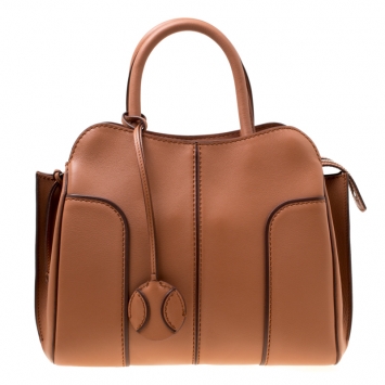 Pre Owned Tod's Brown Leather Medium Sella Top Handle Bag