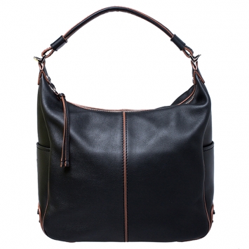 Pre Owned Tod's Black Leather Medium Miky Hobo