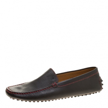 Pre Owned Tod's for Ferrari Black Leather Moccasins Size 39.5