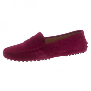 Pre Owned Tod's Pink Suede Penny Loafers Size 39