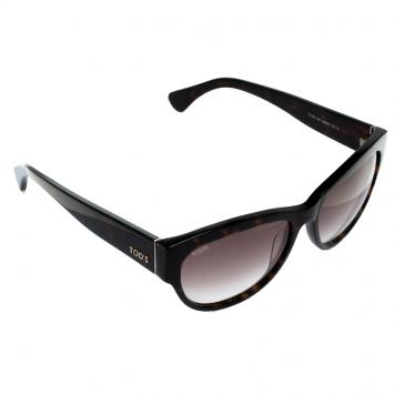 Pre Owned Tod's Dark Havana/ Brown Gradient TO 59 52F Cat Eye Sunglasses