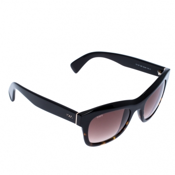 Pre Owned Tod's Black Tortoise Gradient TO187 Wayfarer Sunglasses