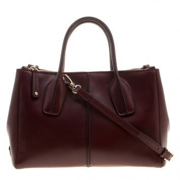 Pre Owned Tod's Burgundy Leather D-Styling Shopper Tote