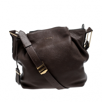 Pre Owned Tod's Brown Leather Flower Shoulder Bag 