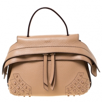 Pre Owned Tod’s Beige Leather Wave Top Handle Bag