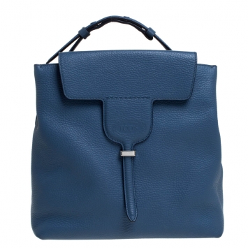 Pre Owned Tod's Blue Leather Small Joy Top Handle Bag