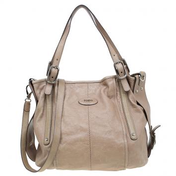 Pre Owned Tod's Beige Leather G-Line Easy Sacca Tote