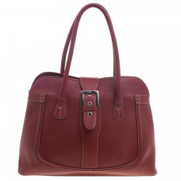 Pre Owned Tod's Red Leather Buckle Satchel