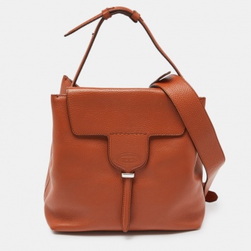 Pre Owned Tod's Brown Leather Joy Top Handle Bag