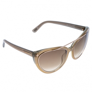 Pre Owned Tom Ford Avocado TF 384 Cateye Sunglasses