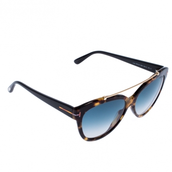 Pre Owned Tom Ford Brown Tortoise Gradient Livia Sunglasses