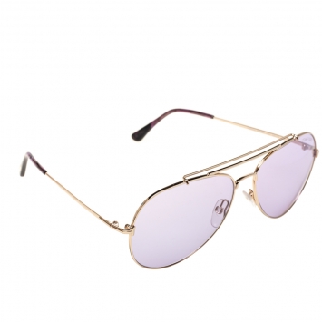 Pre Owned Tom Ford Purple/Gold Metal Indiana Aviator Sunglasses