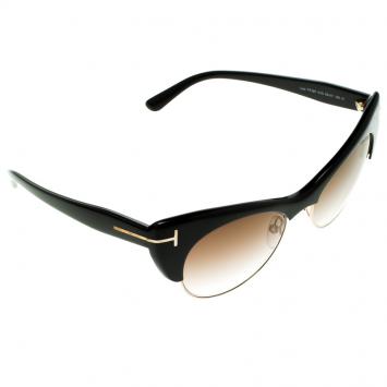 Pre Owned Tom Ford Black/Brown Gradient TF387 Lola Sunglasses