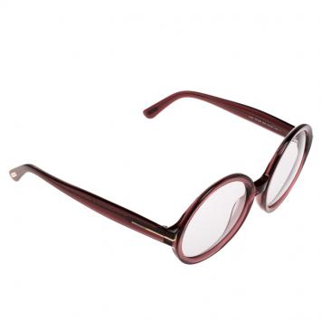 Pre Owned Tom Ford Purple TF 369 Clip On Round Sunglasses