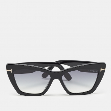 Pre Owned Tom Ford Black Gradient TF871 Wyatt Cat Eye Sunglasses