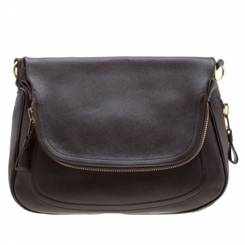 Pre Owned Tom Ford Dark Brown Leather Jennifer Shoulder Bag